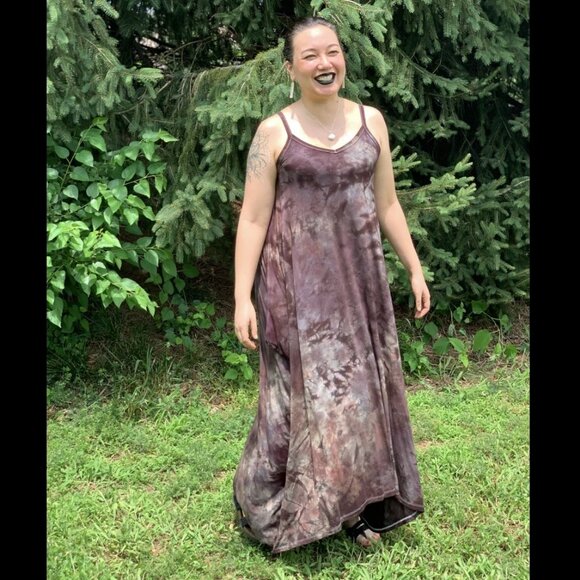 Tie Dye Gray and Black Maxi Dress - Picture 12 of 13